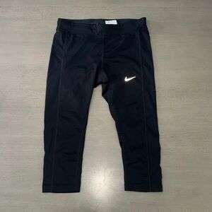 Nike Black Capris with White Swoosh